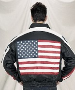 USA Flag Leather Jacket 