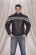 Racer Jacket with Silver Stripes