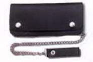 Leather Biker Wallet with Chain