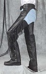 Braided & Fringed Leather Chaps
